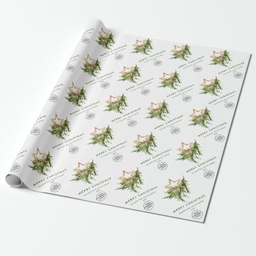 Elegant Minimalist Corporate Logo Christmas Wrapping Paper