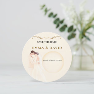 Elegant Minimalist Couple Arch Save the Date Card