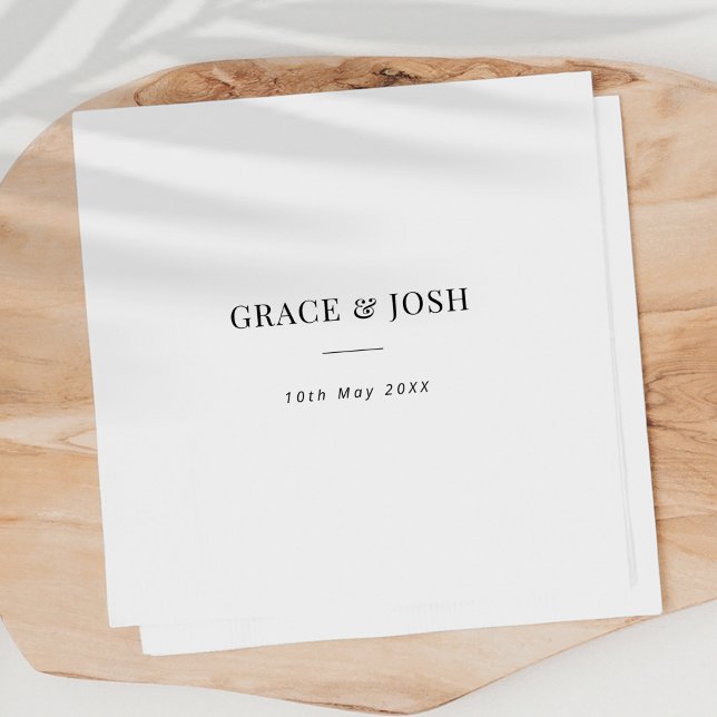 Elegant Minimalist Couple Name Wedding Napkins (Creator Uploaded)