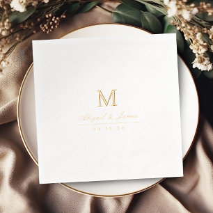 Elegant minimalist couples monogram wedding foil napkins