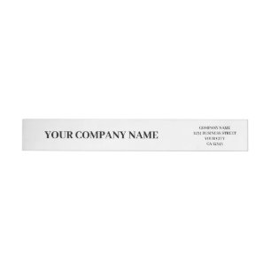Elegant Minimalist Custom Black & White Business  Wrap Around Label