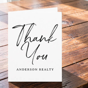 Elegant Minimalist Custom Business Letterpress Thank You Card