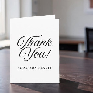 Elegant Minimalist Custom Business Letterpress Thank You Card