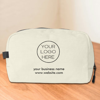 Elegant Minimalist Custom Business Logo | Beige Dopp Kit