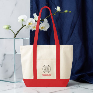 Elegant Minimalist Custom Business Logo Red Bag