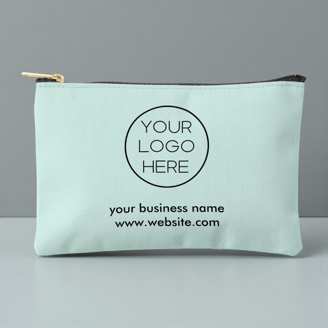 Elegant Minimalist Custom Business Logo | Teal Accessory Pouch (Creator Uploaded)