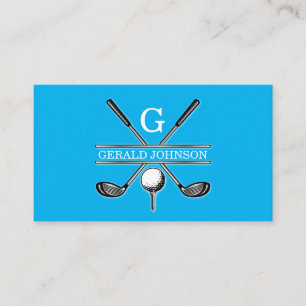 Elegant Minimalist Custom Golf Monogram Business Card