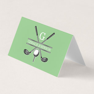 Elegant Minimalist Custom Golf Monogram Business Card