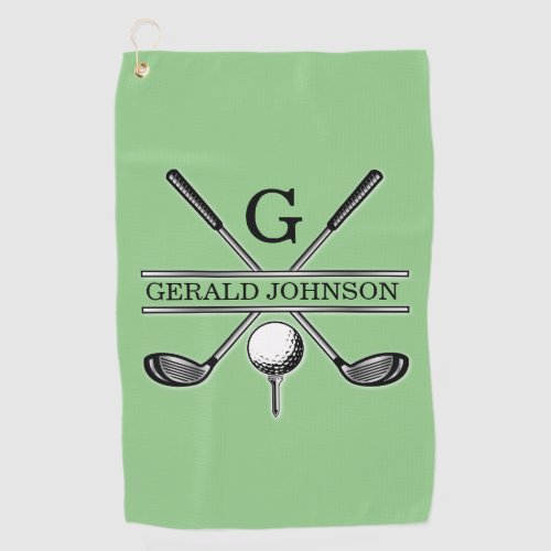 Elegant Minimalist Custom Golf Monogram Golf Towel