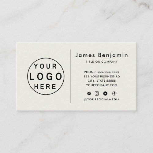 Elegant minimalist custom logo light brown business card