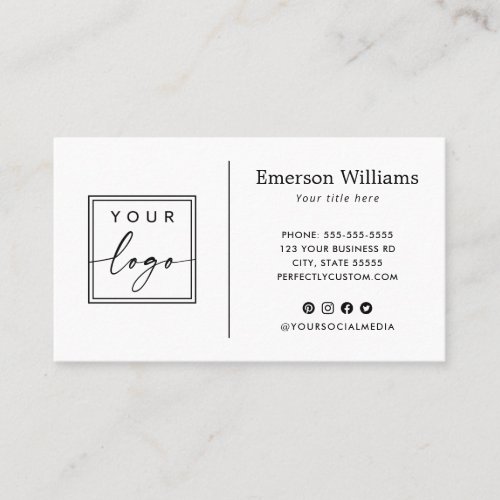 Elegant minimalist custom logo white or any color business card