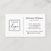 Elegant minimalist custom logo white or any color business card (Front)