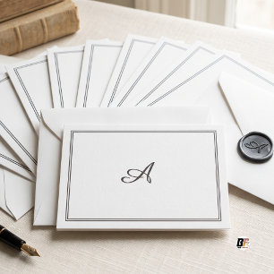 Elegant Minimalist Custom Monogram Initial Note Card