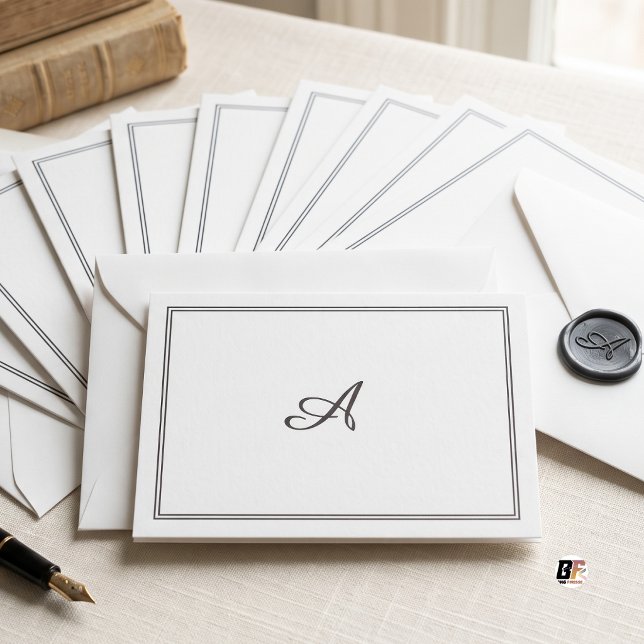 Elegant Minimalist Custom Monogram Initial Note Card (#ordernow)