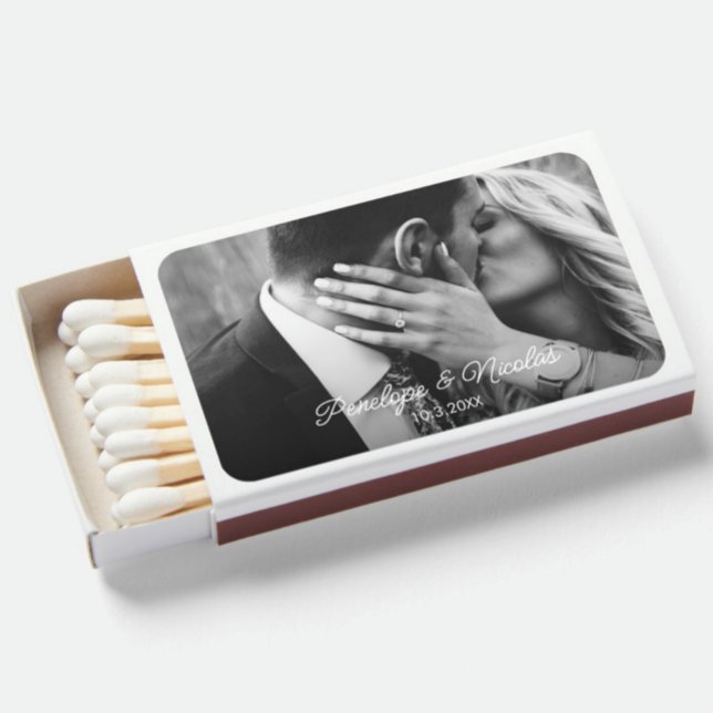 Elegant Minimalist Custom Photo Matchbox Favors Matchboxes (Elegant Minimalist Custom Photo Matchbox Favors Matchboxes)