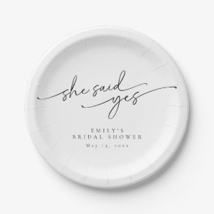 Elegant, Minimalist Customizable Bridal Shower Paper Plates