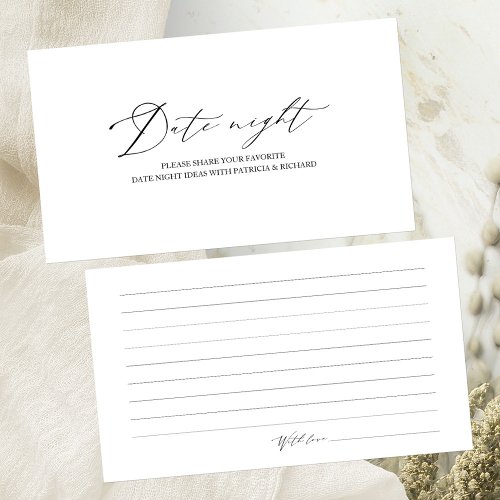 Elegant Minimalist Date Night Cards