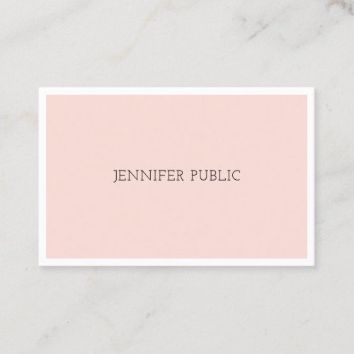Elegant Minimalist Design Blush Pink Professional Business Card