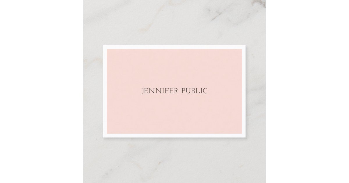 Elegant Minimalist Design Blush Pink Professional Business Card | Zazzle