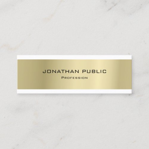 Elegant Minimalist Design Gold Plain Luxury Modern Mini Business Card