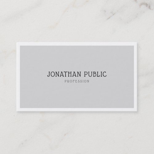 Elegant Minimalist Design Modern Simple Grey White Business Card