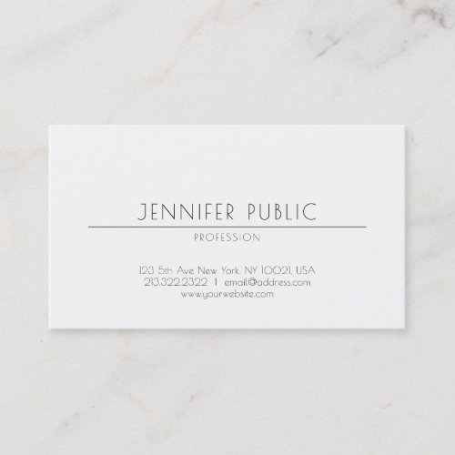 Elegant Minimalist Design Professional Plain Luxe Business Card