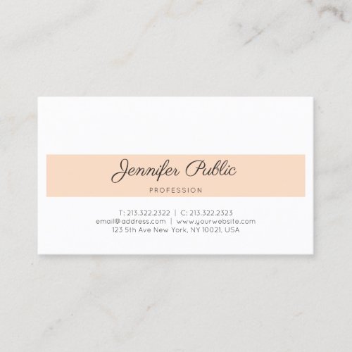 Elegant Minimalist Design Trendy Modern Plain Business Card