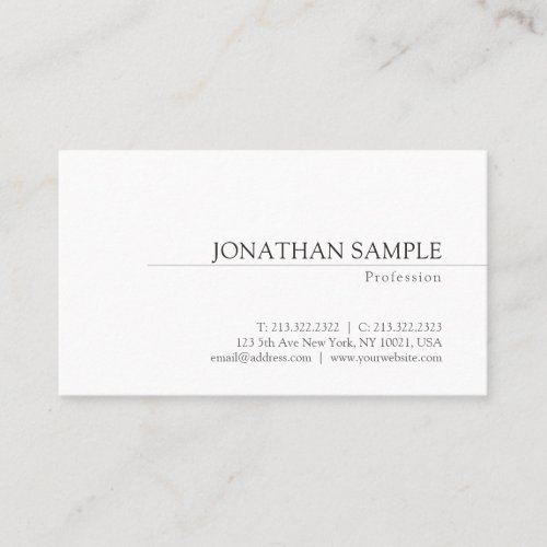 Elegant Minimalist Design Trendy Plain Modern Business Card