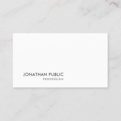 Elegant Minimalist Design White Modern Template Business Card