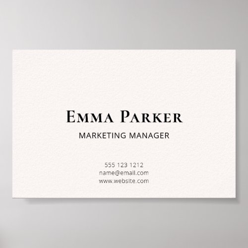 Elegant Minimalist Digital Business Card Poster