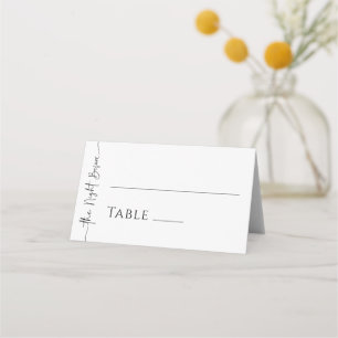 Elegant Minimalist Dinner Folded Place Card