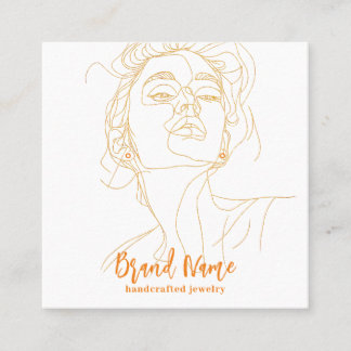 Elegant Minimalist Drawing Earring Display (Vol.1) Square Business Card