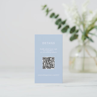 Elegant Minimalist Dusty Blue Details QR Code Enclosure Card