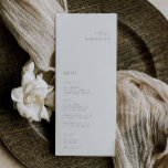 Elegant Minimalist Dusty Blue Place Card Menu<br><div class="desc">Elegant minimalist,  wedding guest place card and menu. Features,  modern dusty blue typography and matching solid color backing.</div>