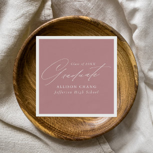 Elegant Minimalist Dusty Rose Graduation Napkins