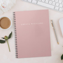 Elegant Minimalist Dusty Rose Monogram Notebook