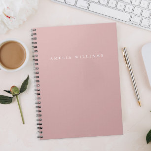 Elegant Minimalist Dusty Rose Monogram Notebook