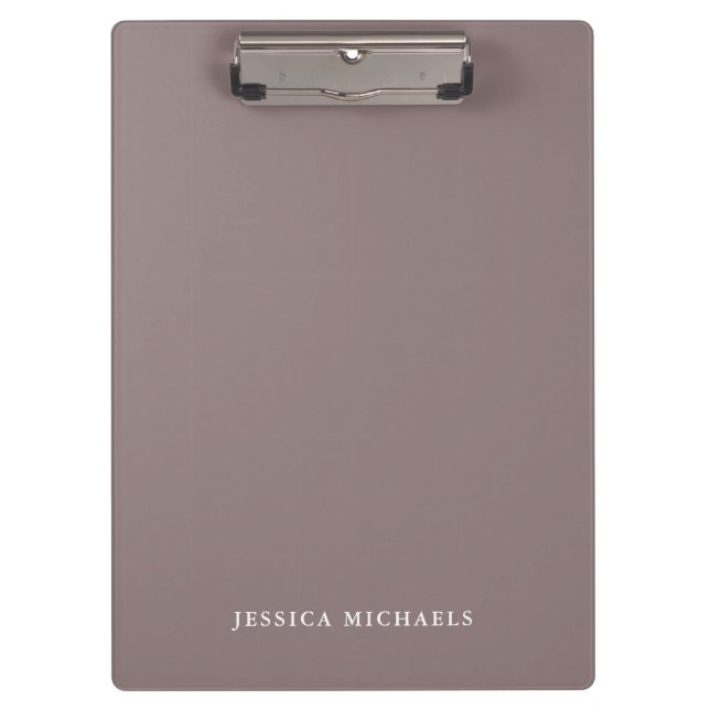 Elegant Minimalist Dusty Rose Personalized Clipboard (Front)