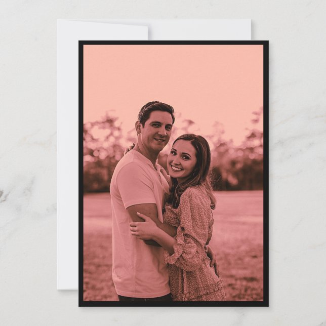 Elegant Minimalist Dusty Rose Photo Save the Date (Front)