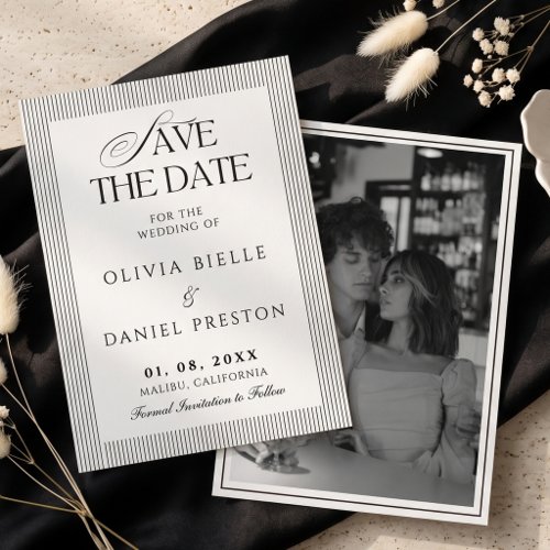 Elegant Minimalist Editorial Photo Save the Date Invitation