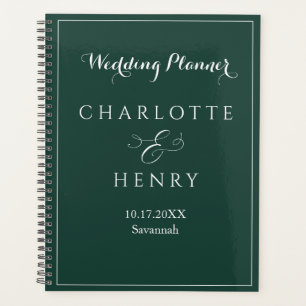 Elegant Minimalist Emerald Green Wedding  Planner