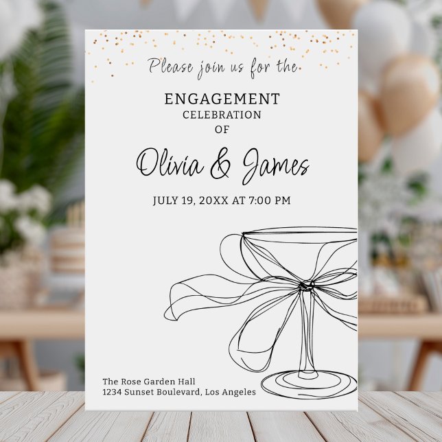 Elegant minimalist engagement celebration card (Creator Uploaded)