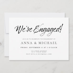 Elegant Minimalist Engagement Party Invitation