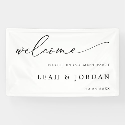 Elegant Minimalist Engagement Party Welcome Banner