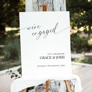 Elegant Minimalist Engagement Party Welcome Sign