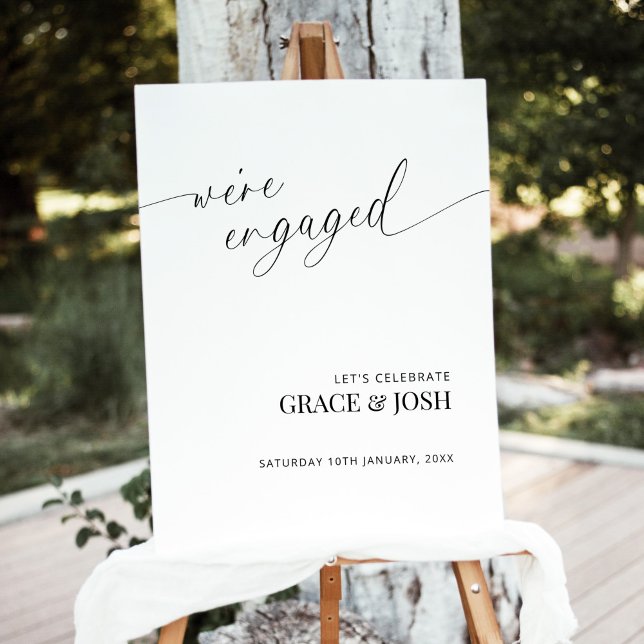 Elegant Minimalist Engagement Party Welcome Sign (Creator Uploaded)