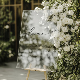 Elegant Minimalist Engagement Party Welcome Sign