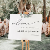 Elegant Minimalist Engagement Party Welcome Yard Sign