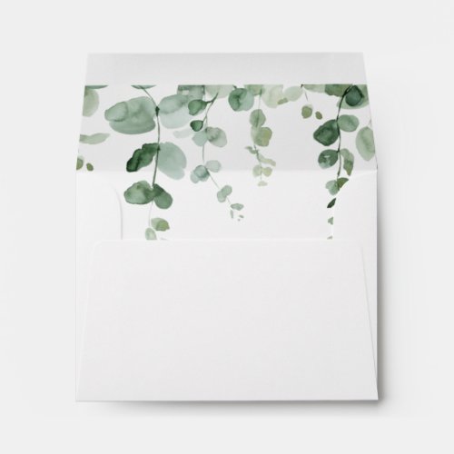 Elegant Minimalist Eucalyptus Self_Addressed RSVP  Envelope
