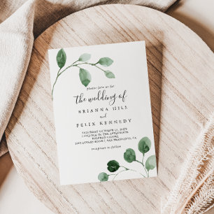 Elegant Minimalist Eucalyptus The Wedding Of  Invitation